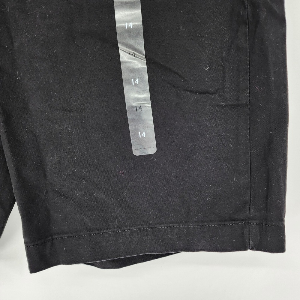 Tommy Hilfiger Hollywood Black Bermuda Shorts NWT 14 Solid Stretch Mid Rise - Picture 5 of 6